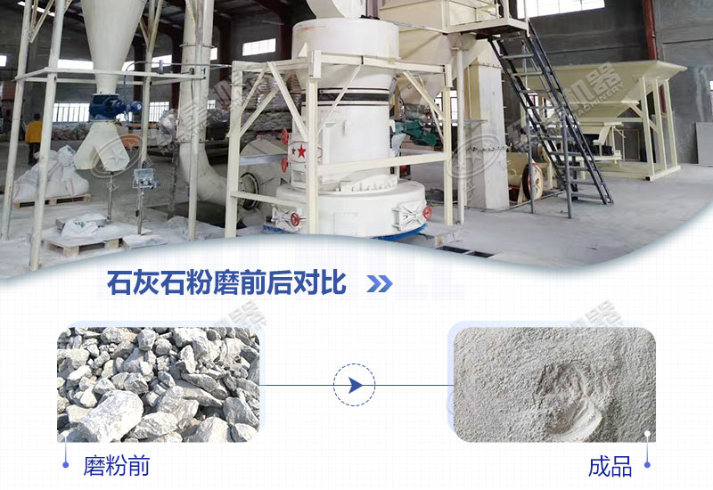 石灰石粉加工前后對比圖