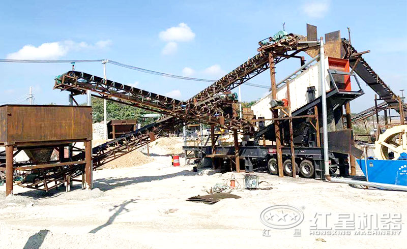 可移動的人造沙子機器作業現場